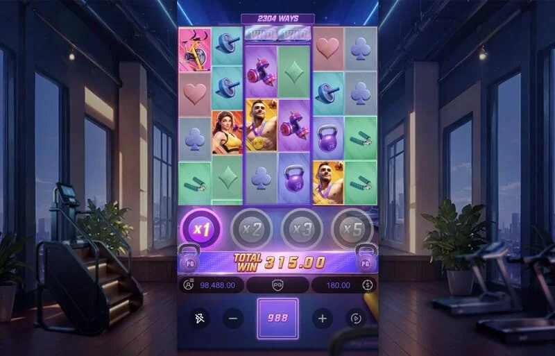 Mighty Mania – završni ekran sesije sa ukupnim dobitkom